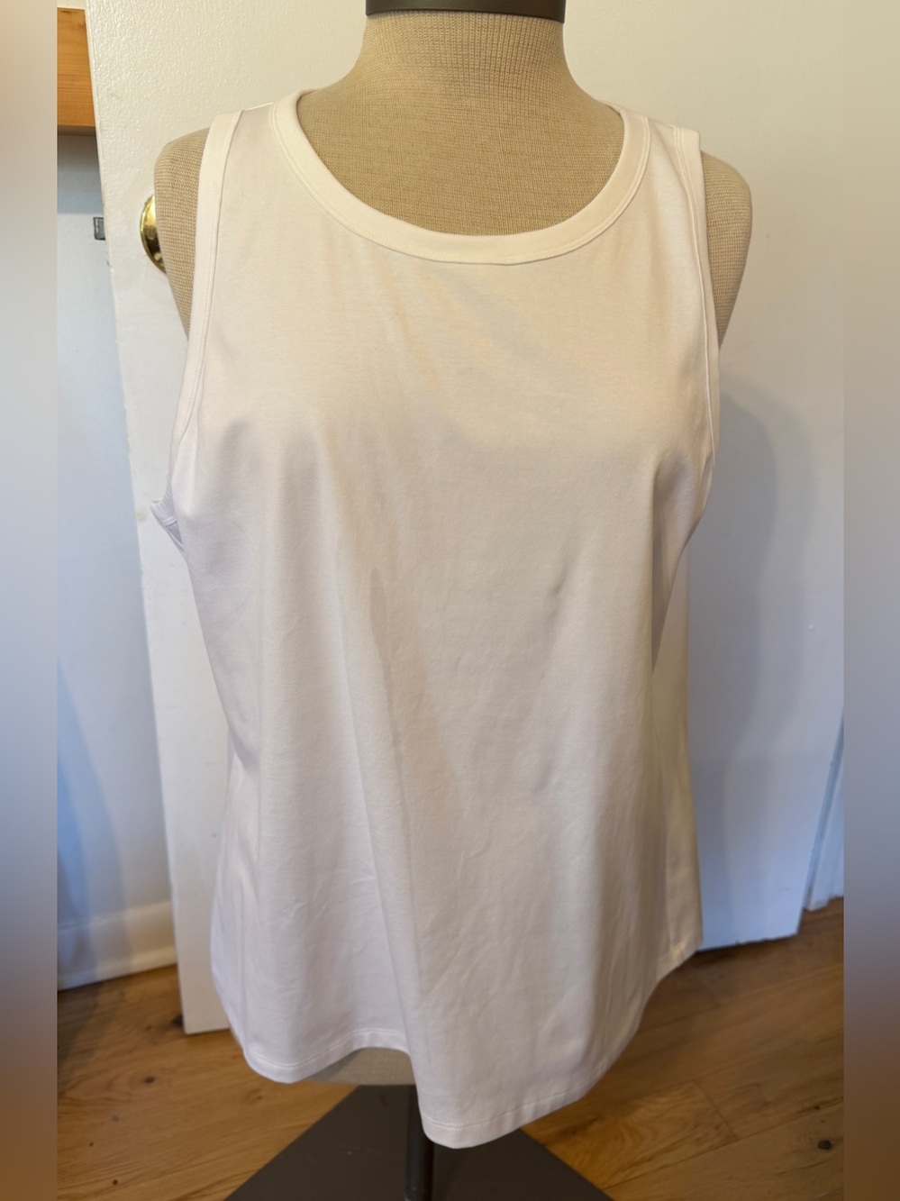 Lafayette 148 New York Cotton White Sleeveless Tank